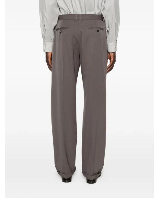 The Row Gray Tosca Pleated Wool Trousers for men