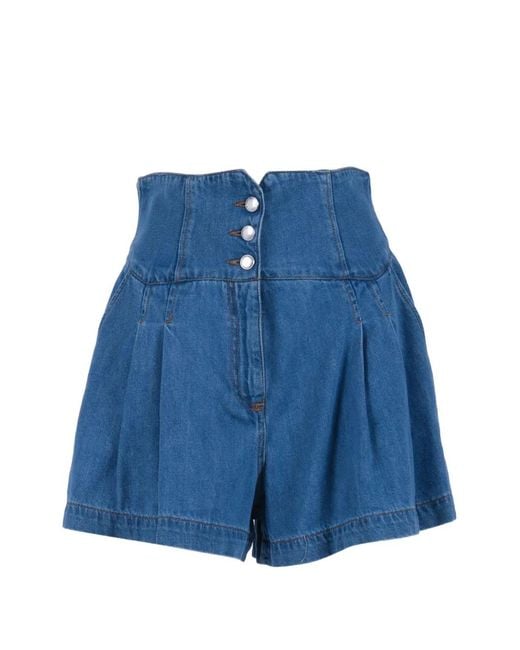 Ermanno Scervino Blue Patch-Pocket Shorts
