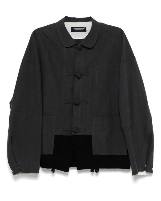 Undercover Black Panelled Shirt Jacket for men