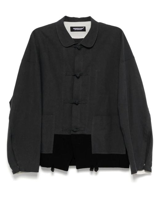 Giacca-Camicia Con Inserti di Undercover in Black da Uomo