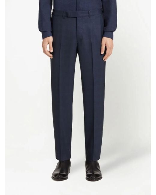 Zegna Blue Centoventimila Single-Breasted Wool Suit for men