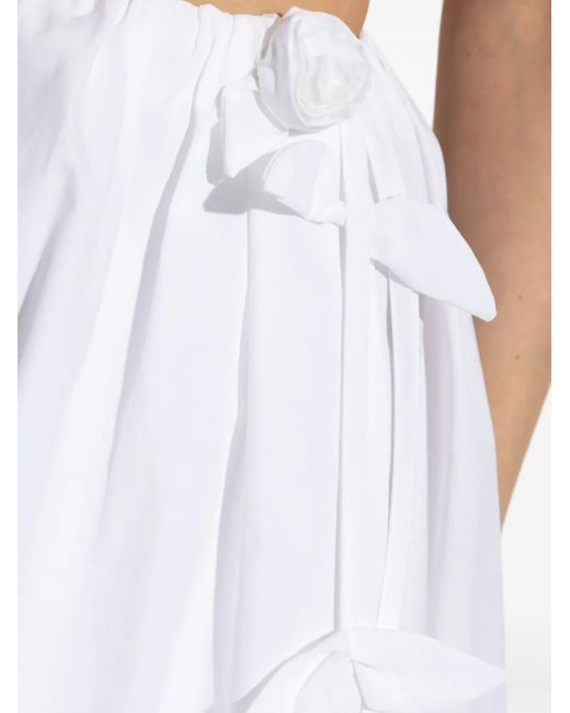 Blumarine White Floral-appliquè Mini Skirt