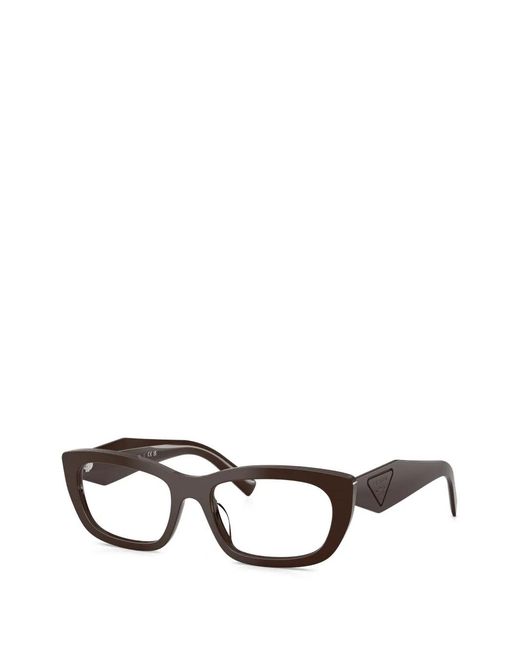 Prada Brown Clear-Lense Glasses