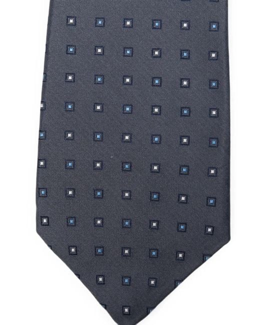 Kiton White Geometric-Pattern Tie for men