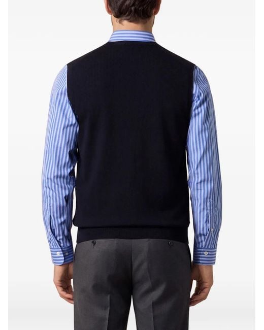 Brooks Brothers Blue V-Neck Vest for men