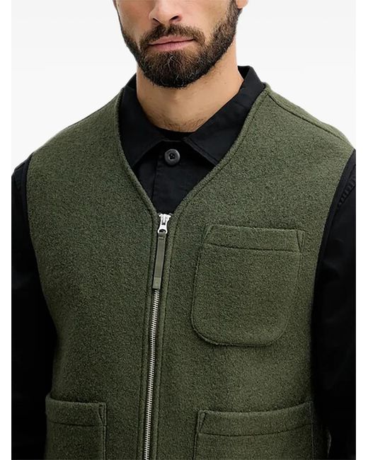 Benetton Green Zip Pockets Jacket for men
