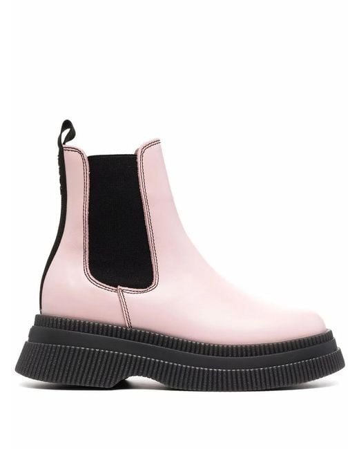 Ganni Black Elasticated Side-Panel Boots