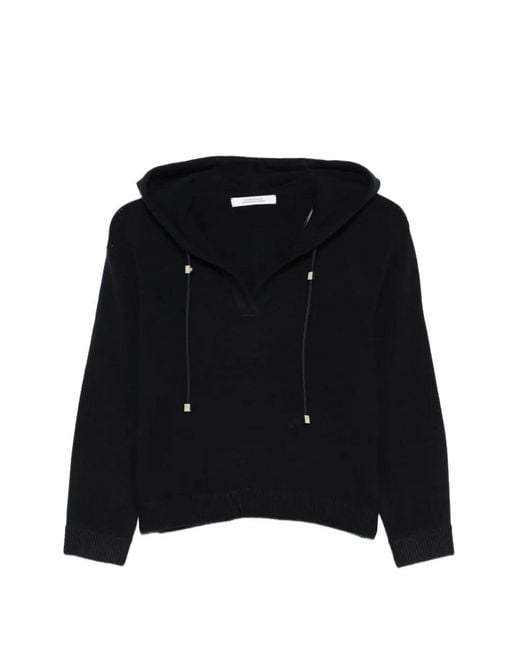 Dorothee Schumacher Black Modern Statements Hooded Drawstring Sweater