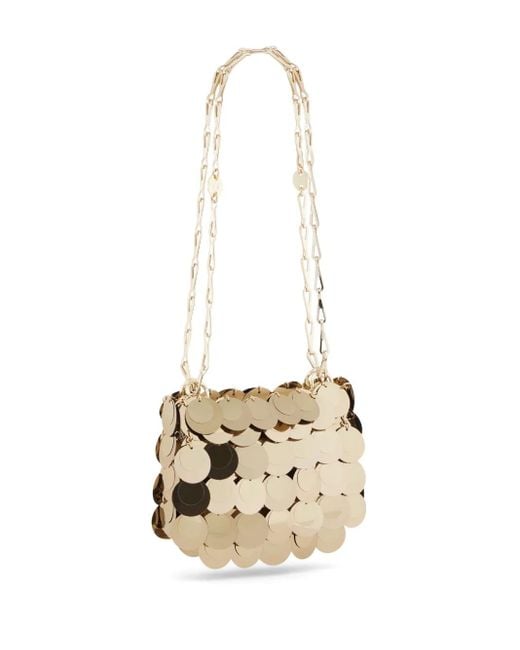 Rabanne White Mini Sparkle Layered Bag