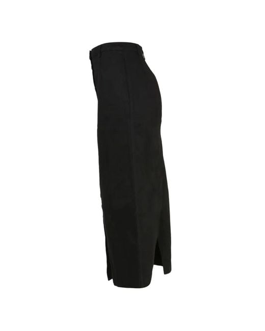 Raf Simons Black Jupe Mi-Longue À Boutonnière