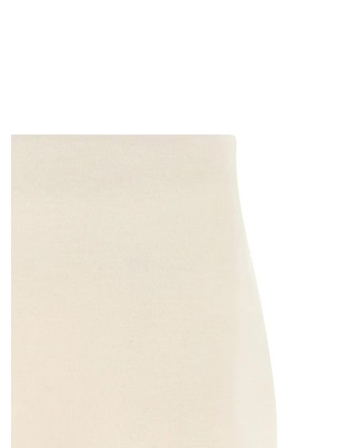 Fabiana Filippi Natural Scuba Flared Cashmere Skirt