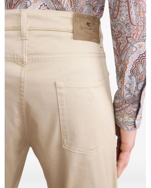 Etro Natural Buttoned Trousers for men