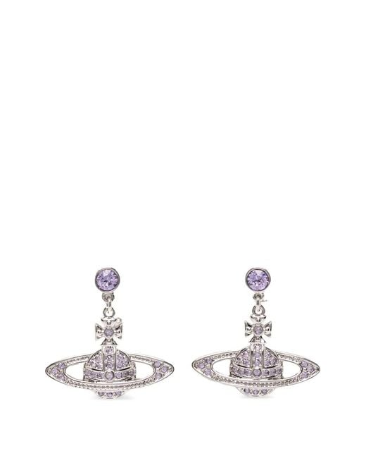 Vivienne Westwood White Mini Bas Relief Drop Earrings