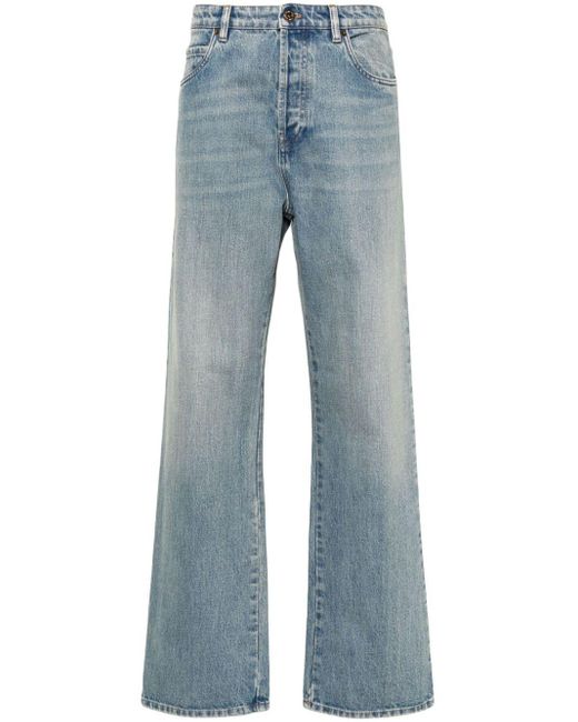 Miu Miu Blue Gerade High-Rise-Jeans