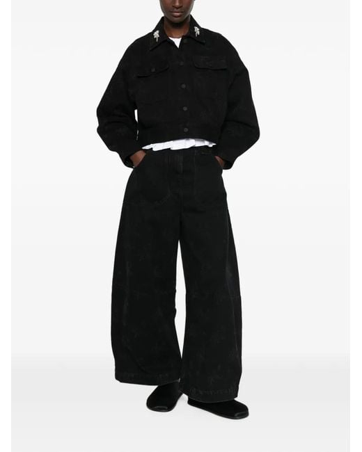 Simone Rocha Black Logo-Patch Jeans