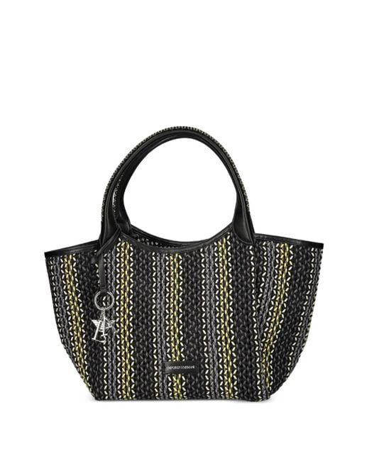 Emporio Armani Black Handtasche mit geometrischem Muster