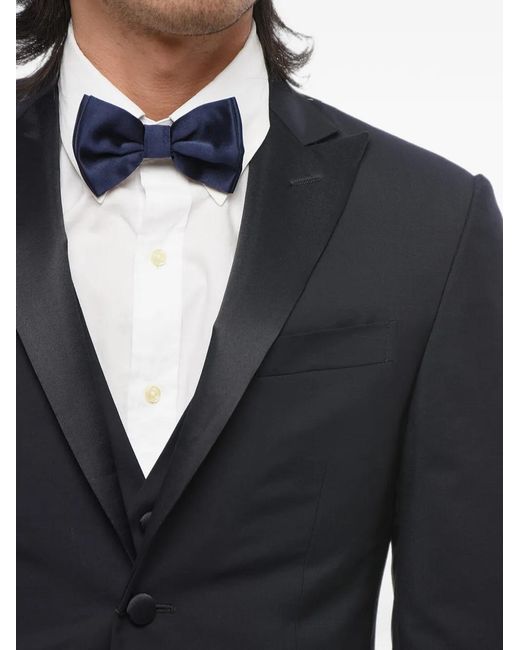 Corneliani Black Peak-Lapel Three-Piece Suit for men