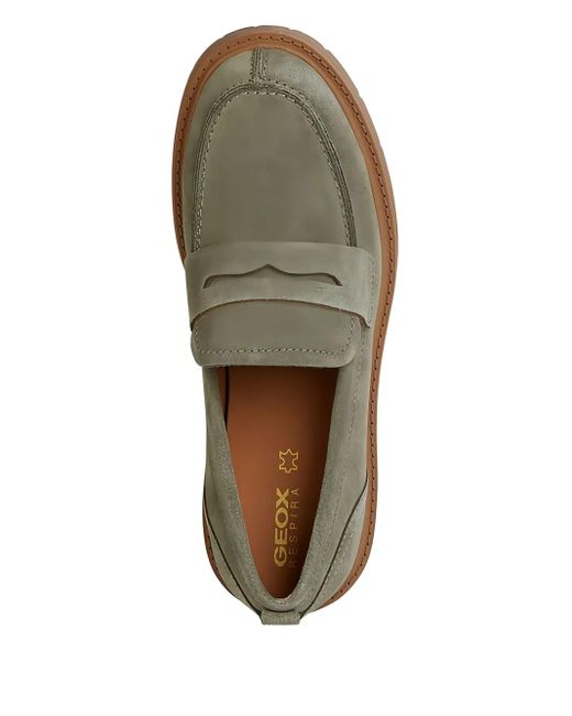 Geox Brown Penny Platform Loafers
