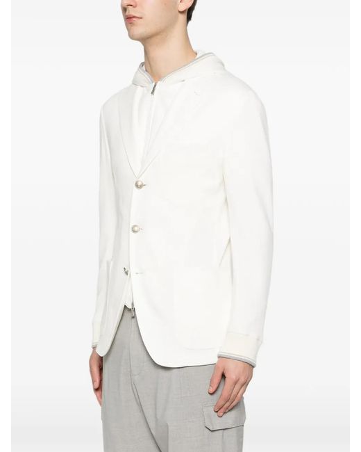 Eleventy White Cotton Jacket for men