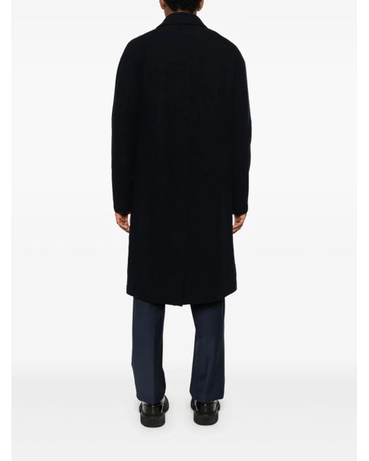 Harris Wharf London Black Raglan-Sleeve Buttoned Coat for men