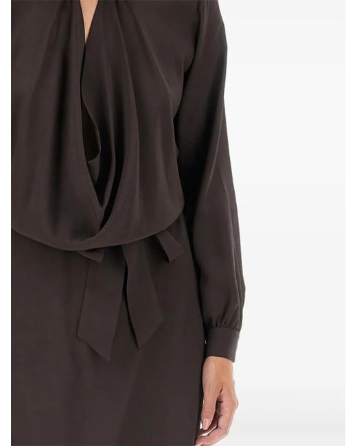 Kiton Black Silk Midi Dress