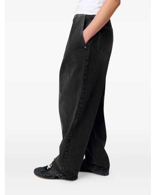 Axel Arigato Black Pleated-Pockets Wide-Leg Jeans