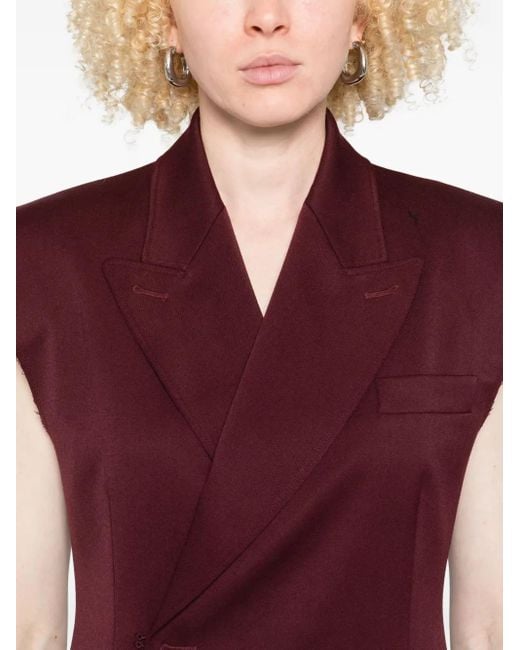 Erika Cavallini Semi Couture Mouwloos Asymmetrisch Jack in het Purple