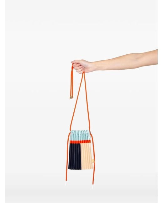 MULTITUDES BAGS Blue Plissé Colour-Block Mini Tote Bag