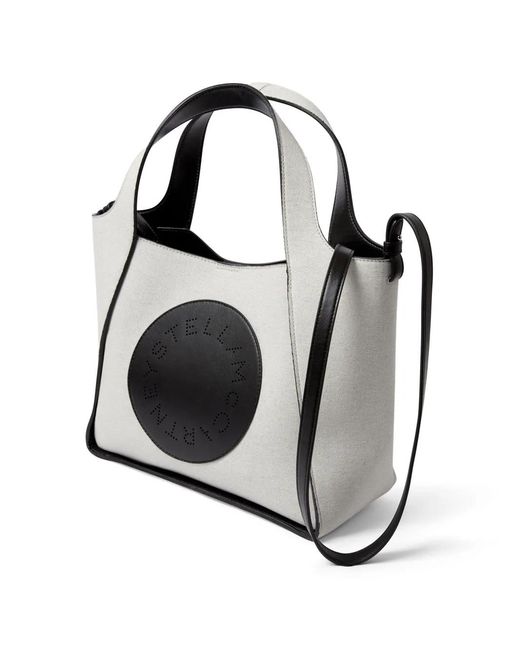 Stella McCartney Black Logo Canvas Tote Bag