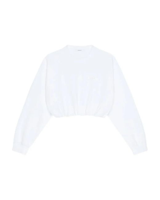 Givenchy White Cropped Sweatshirt With Elasticated Waistband