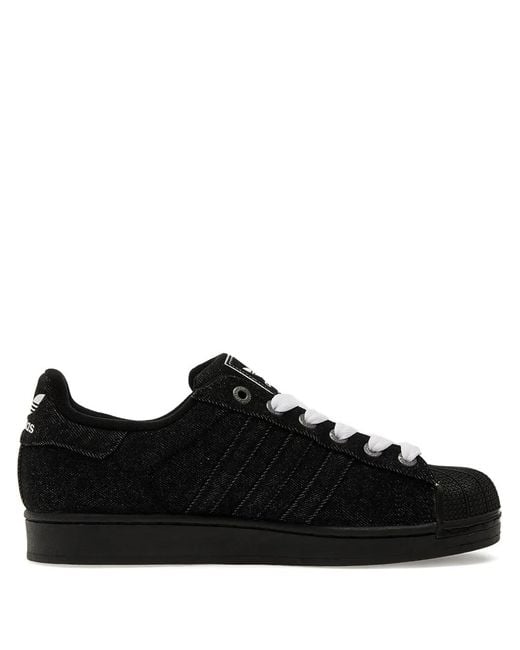 Adidas Black Superstar Ii Denim Sneakers