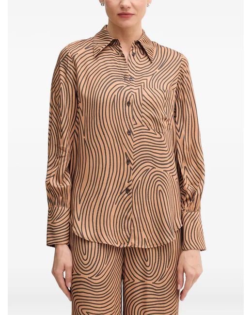 MARC AUREL Brown Chest-Pocket Shirt