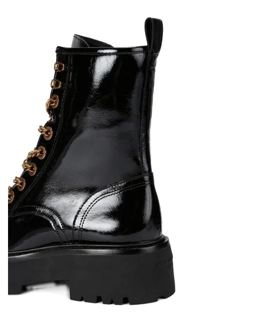 Kurt Geiger Matilda Charm Patent Leather Boots Black
