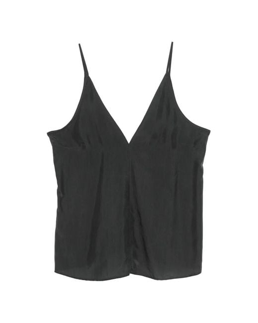 Alysi Black V-Neck Blouse