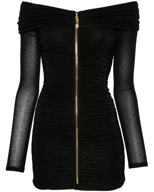 Elisabetta Franchi Black Lurex Mini Dress