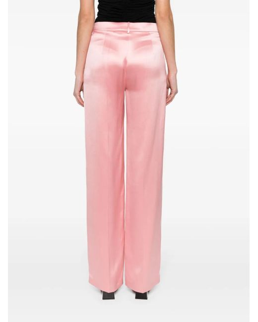Magda Butrym Pink High-Waist Wide-Leg Trousers