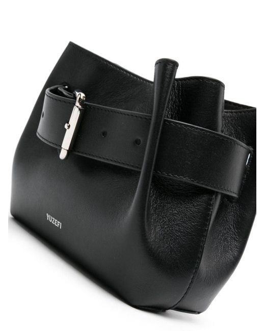 Yuzefi Black Shroom Leather Crossbody Bag