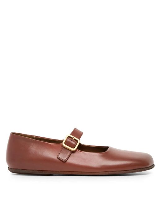 Marsèll スクエアトゥ フラットシューズ Brown