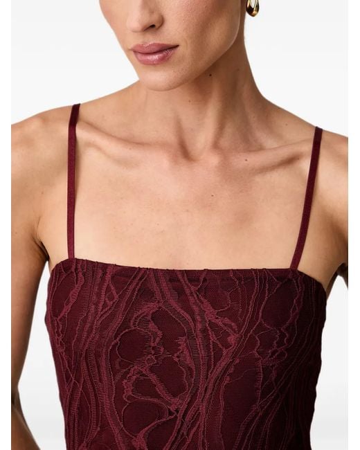 Guess Red Lace-Overlay Spaghetti-Strap Dress
