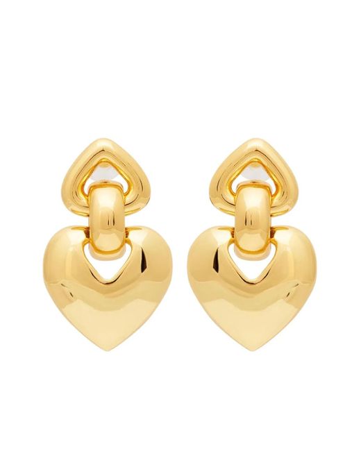 Orecchini Con Pendente A Cuore di Kenneth Jay Lane in Metallic
