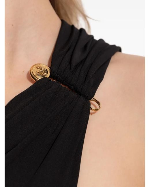 Versace Black Sleeveless Tops
