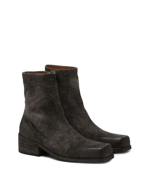 Marsèll Black Casello Square-Toe Ankle Boots for men