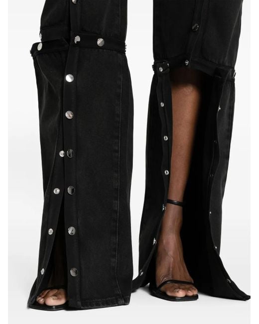 The Attico Black Denim Jeans Snap Buttons