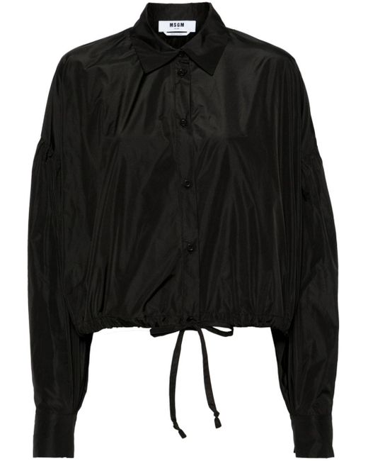 MSGM Black Puff-sleeves Buttoned Shirt