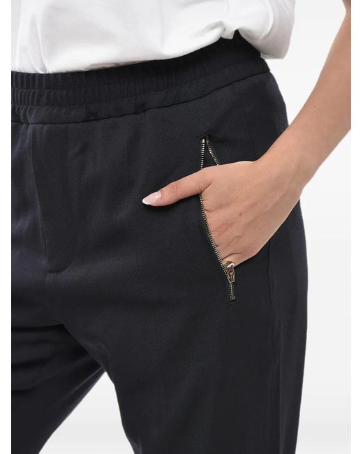Stella McCartney Blue Zip-Pocket Wool Trousers