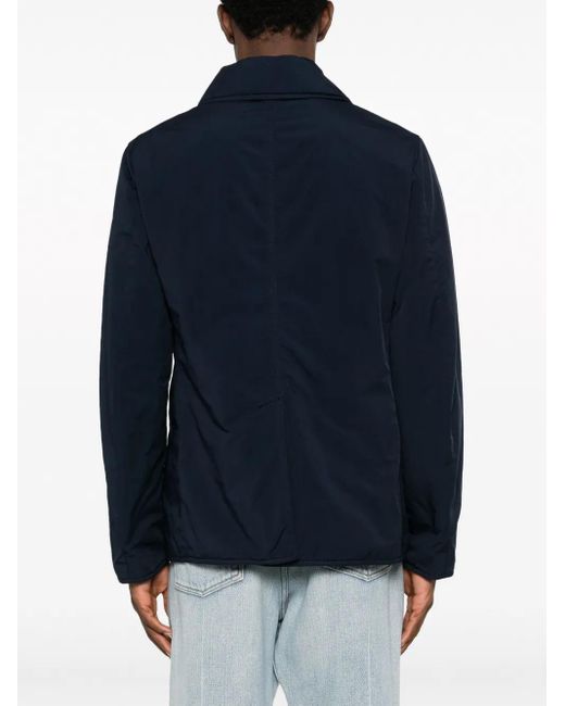 Aspesi Blue Long-Sleeve Double-Breasted Jacket for men