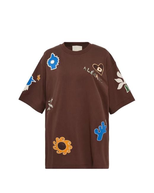 ALÉMAIS Brown Sirocco Embroidered T-Shirt