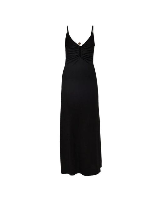 Christopher Esber Black Droplet Crystal Ruched Maxi Dress