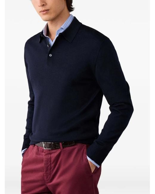 Hackett Langärmeliger Pullover in Blue für Herren