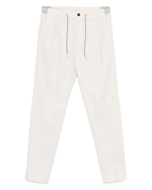 Eleventy Plissierte Tapered-Hose in White für Herren